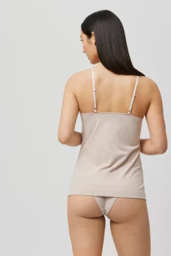 Camiseta tirantes algodón orgánico beige