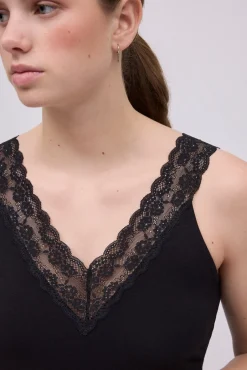 Camiseta tirantes algodón negro