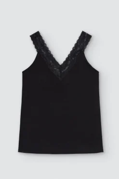 Camiseta tirantes algodón negro