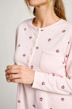 Camisón manga larga estampado rosa | MUYDEMI