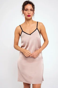 Camisón mujer corto satén rosa | MUYDEMI