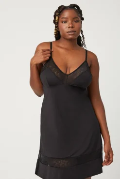 Camisón tejido microfibra negro