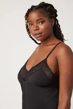 Camisón tejido microfibra negro