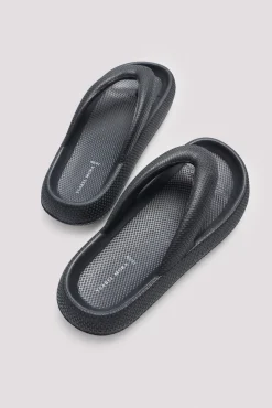 Chanclas de playa de dedo antideslizantes ligeras extra comfort negro