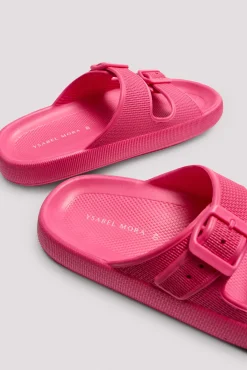 Chanclas de playa hebillas antideslizantes extra comfort fucsia