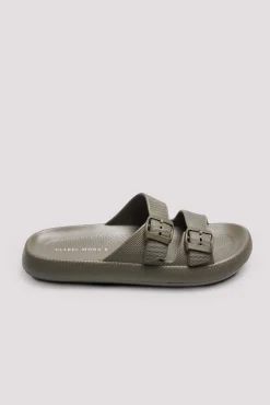 Chanclas hebillas verde caqui