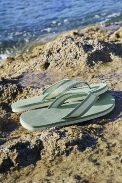 Chanclas hombre tiras de tela verde
