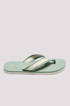 Chanclas hombre tiras de tela verde