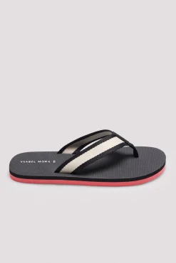 Chanclas hombre tiras de tela negro