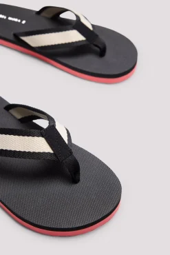 Chanclas hombre tiras de tela negro