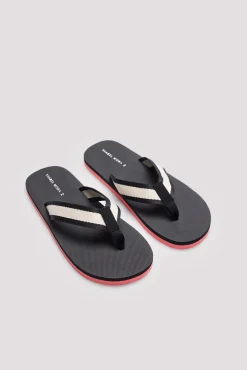 Chanclas hombre tiras de tela negro