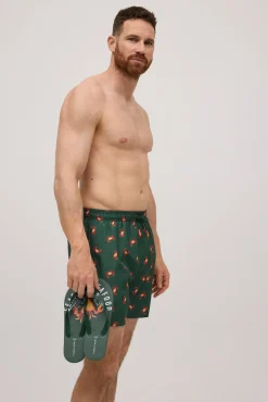 Chanclas verde caqui estampado seafood