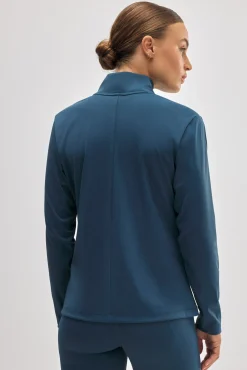 Chaqueta deportiva ajustada transpirable azul