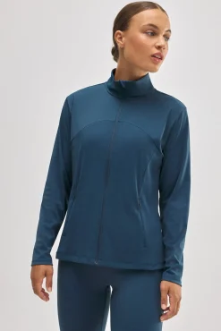 Chaqueta deportiva ajustada transpirable azul