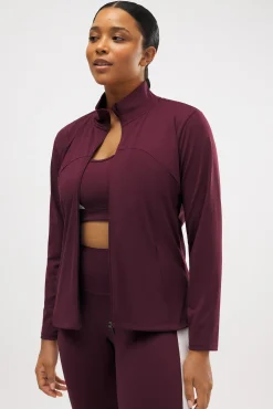 Chaqueta deportiva ajustada transpirable burdeos