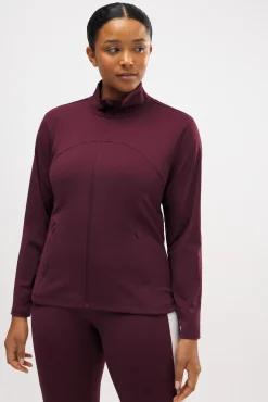 Chaqueta deportiva ajustada transpirable burdeos