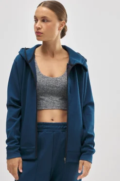 Chaqueta deportiva con capucha azul