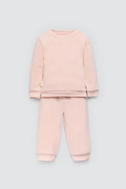 Conjunto bebé básico sudadera y jogger rosa