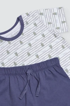 Conjunto bebé camiseta manga corta y short Crocodino