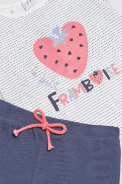 Conjunto bebé camiseta manga corta y short Framboise