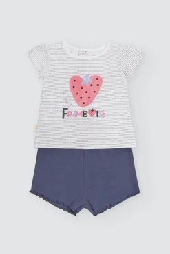 Conjunto bebé camiseta manga corta y short Framboise