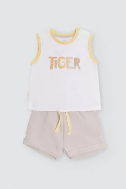 Conjunto bebé camiseta sin mangas Tiger y short