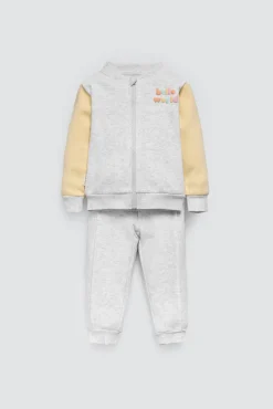 Conjunto bebé chaqueta y jogger Hello world