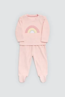 Conjunto bebé manga larga rosa Rainbowland