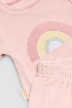Conjunto bebé manga larga rosa Rainbowland