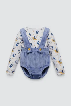 Conjunto bebé peto corto y camiseta manga larga Penguin Toy
