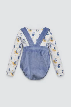 Conjunto bebé peto corto y camiseta manga larga Penguin Toy