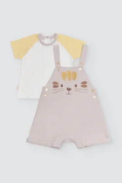 Conjunto bebé peto y camiseta manga corta Safari