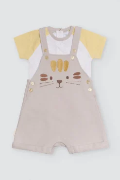Conjunto bebé peto y camiseta manga corta Safari