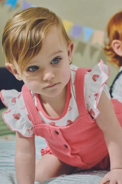 Conjunto bebé peto y camiseta manga corta Framboise