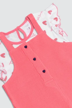 Conjunto bebé peto y camiseta manga corta Framboise