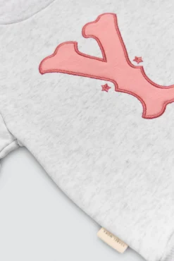 Conjunto bebé sudadera y jogger gris estampado