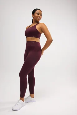 Conjunto deportivo sudadera y legging compressive push up granate