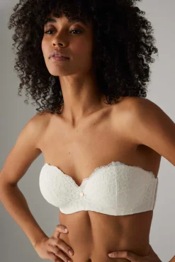 Conjunto lencero sujetador multiposición & braga alta blanca