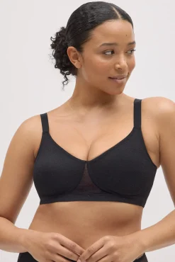 Conjunto lencero sujetador reductor y braga alta negro