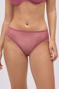 Conjunto lencero sujetador de capacidad con aro con relleno y braga midi rosa