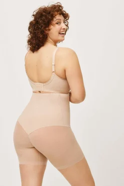 Faja alta abdominal reductora tejido de tul compresión media nude