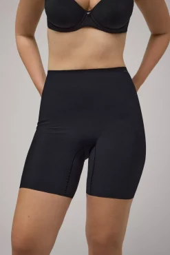 Faja reductora corte láser compresión alta negra