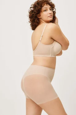 Faja reductora tejido de tul compresión media nude