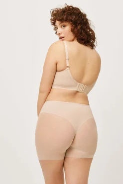 Faja reductora tejido de tul compresión media nude