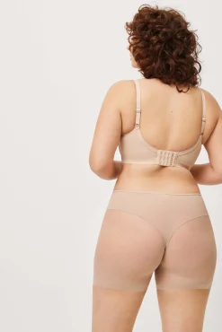 Faja reductora tejido de tul compresión media visón