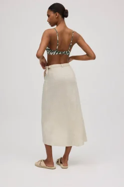 Falda anudado con lino