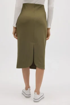 Falda midi fluida verde