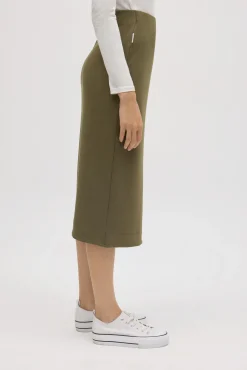 Falda midi fluida verde