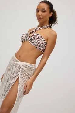 Falda pareo calada marfil