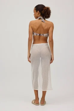 Falda pareo calada marfil